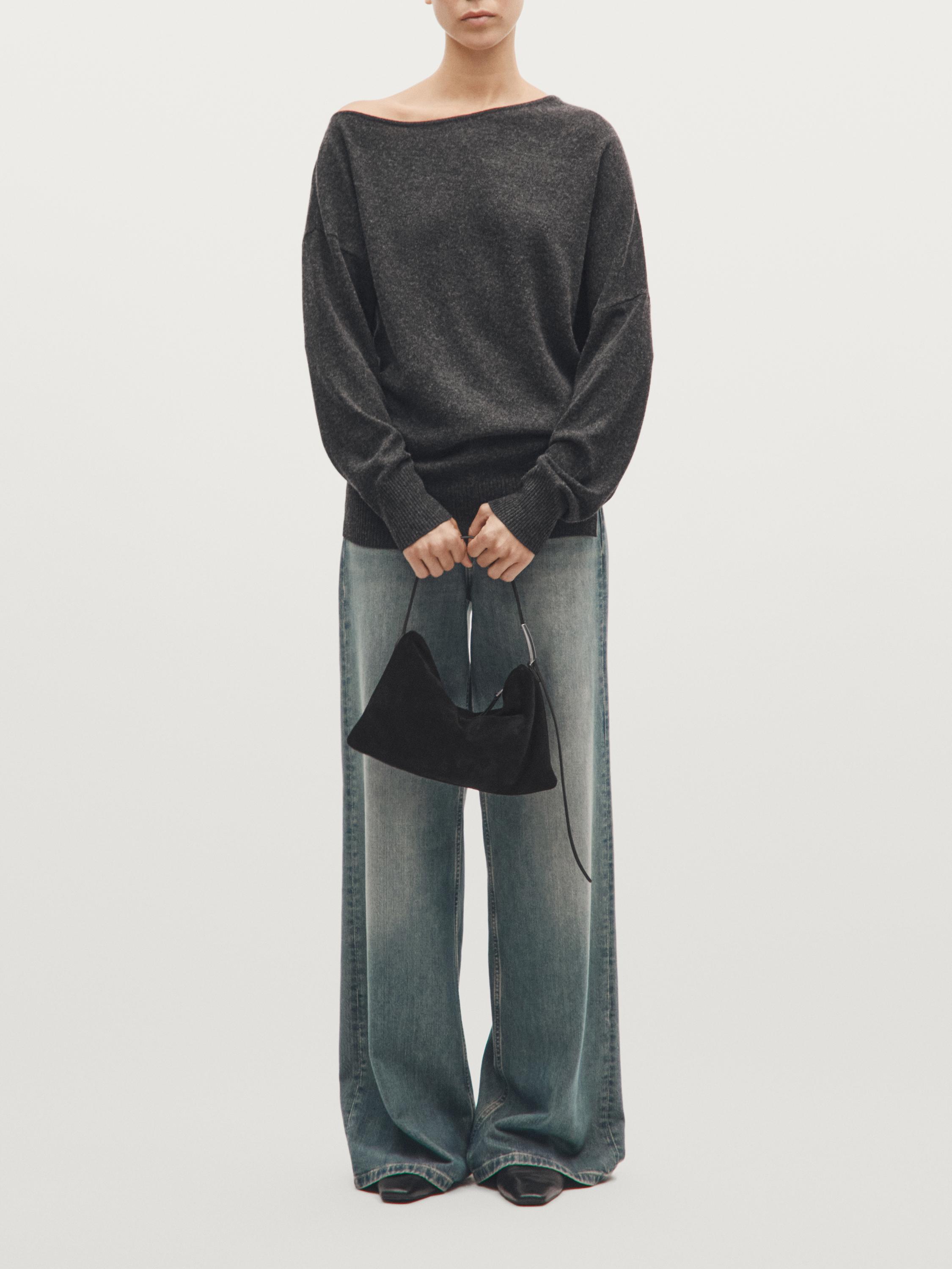 Small split suede leather bag